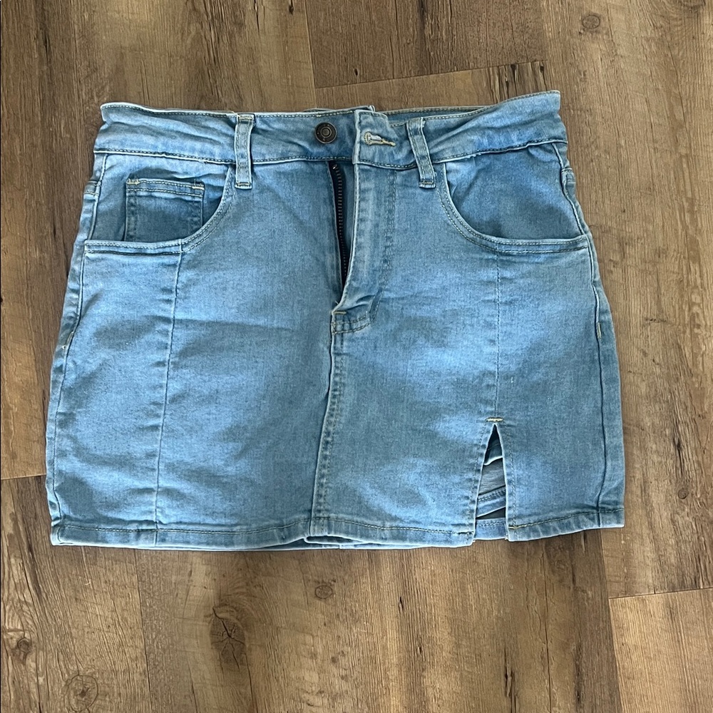 Light Blue Denim Skort